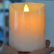 Flicker Flameless Rechargeable Pillar LED Candle with Timer USB Charge for Home
