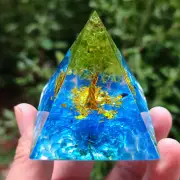60mm Tree of Life Healing Crystal Protection Meditation Yoga Pyramid Orgonite