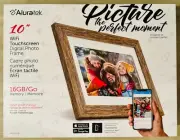 Aluratek 10" WiFi Digital Photo Frame Touchscreen IPS LCD Display 16GB - Walnut