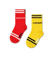 Kids Funny Socks 2-Pack | Novelty Ketchup Crew Socks