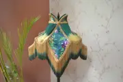 Lampshade secret garden gathering hand-stitched table lampshade floor lampshade
