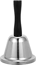 Angoily Stainless Steel Handbell Hand Bells for Seniors Bedside Vintage Hand Bell Bed Bell Restaurant Bells Decorative Metal Bell Restaurant Hand Bell Desktop Bell Wood Silver