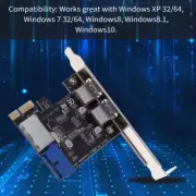 Dual Ports 20-PIN PCI-E To USB3.0 Hub 5 Gbps Speed Expansion Card Adapter