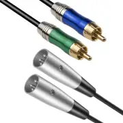 Dual XLR Male to Dual RCA Male Audio Signal Patch Cable B6-XXM
