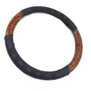 Steering Wheel Cover Car O Shaped Non Slip Leather Protector Peach Wood Pattern (for: Mazda)