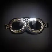 Steampunk Spectacles Eye Mask Silver Chrome Goggle G1088
