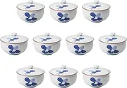 Set of 10 Manryo with Lid [10 x 7.5 cm (180 cc)] | Sencha with Lid (Arita Ware) Setomonohonpo