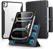ESR for iPad Pro 13 Inch Case M4(2024), iPad Pro 13 Case with Pencil Holder, Removable Magnetic Cover, Vertical Stand, Fully Supports Pencil Pro and Pencil(USB-C), Rebound 360 Series, Black