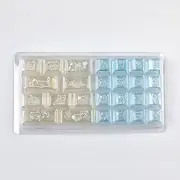 SUEHIODHY Clear Cat Keycaps, 26Key Cute Custom DIY Keycaps, Blue Yellow Crystal Transparent Keyboard Caps, Shine Through Cherry Profile Keycap Replacement Key for MX Switch Mechanical Gaming Keyboard