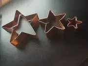 lot of 3 Wilton Metal stars 4th of July Cookie Cutters Stacking Nesting copper