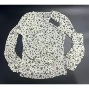 OneTeaspoon NWT Lurex Ruffle Party Long Sleeve Top in Khaki Star Size XL