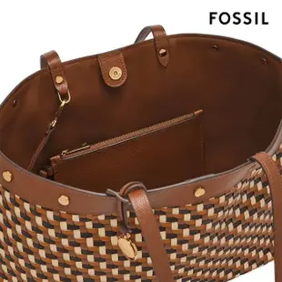 【FOSSIL 官方旗艦館】Jessie 真皮托特包-棕色編織 ZB11007249(母親節)