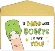 Qiliji Cute Dad Birthday Card from Son Daughter, Funny Birthday Card for Dad Stepdad, Humor Father's Day Card for Him, If Dads Were Bogeys I'd Pick You Card