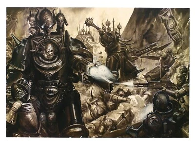 Warhammer 40K Astra Militarum & Chaos Space Marines Art Print 11.7" x 8.27"
