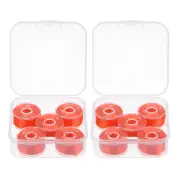 2set Prewound Sewing Bobbin Thread with Storage Plastic Case, Orange