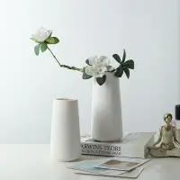 在飛比找蝦皮購物優惠-北歐風素燒陶瓷花瓶大口徑白色簡約現代干花插花裝飾家居客廳擺件