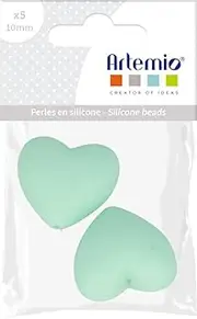 Silicone Bead Heart x 2-29 x 19 x 12 mm - sea Green