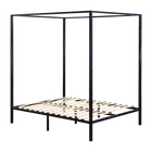 Palermo 4-Poster Double Bed Frame – Sturdy Black Modern Canopy Bed for Bedroom