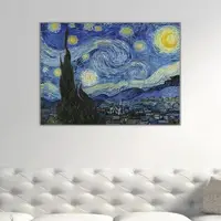 在飛比找momo購物網優惠-《星夜》梵谷．後印象派 世界名畫 經典名畫 風景油畫-無框6