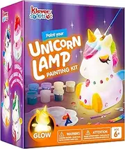 Klever Kits DIY Night Light- Paint Your Own Unicorn Lamp- Arts & Crafts Kit School Activities Art Supplies Painting Kits, Birthday Gifts for Girls Boys Aged 6+