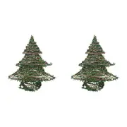 2x LVD Xmas Tree Jingle Festive Christmas Home/Office Decor w/ Led Light 40cm