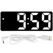 (Rectangular Black White Lamp) Alarm Clock With USB Charger