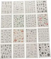 Ipetboom Nail Art Sticker Set 36 Sheets Human Face Nail Decals DIY Manicure Stickers Abstract Patterns