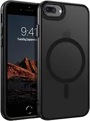 DUEDUE Magnetic Case for iPhone 7 Plus /8 Plus, iPhone 7 Plus/8 Plus Case [Compatible with Magsafe], Skin-Touch TPU Protective Cover Shockproof Slim Case for iPhone 7 Plus/8 Plus, Black