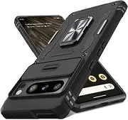 [ELEPIK] Google Pixel 9 Pro XL Case with Camera Cover, Ring Kickstand [2 Stand Way, Horizontal or Vertical], [Military Grade Heavy Duty Protective] Phone Case for Google Pixel 9 Pro XL (Black)
