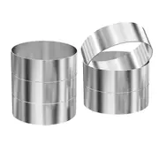 6 Pcs Hamburger Bun Rings,Burger Mold,4 Inch Large Ring Molds for Cooking, for Fried Eggs,Crumpets,Pancakes Silver