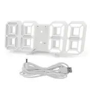 3D LED Digital Wall Clock Alarm Date Temperature Table Desktop Home Decor With USB