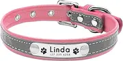 Outdoor Reflective Pet Collar Custom Dog Collar Adjustable Dog Collar Custom Engraved Cat and Dog Collar with Name Plate ID Tag Chihuahua Pug Collar,A,S