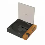CD Player Bluetooth Portable Desktop Retro CD Player for Home Fiber Output No Built-in Speaker White Gift (Brown)