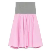 [Gimaguas] Gimaguas Elastic-waist Flared Midi Skirt S PINK