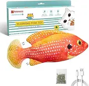 Potaroma Flopping Fish Cat Toy, Interactive Moving Floppy Gemfish, Catnip & Silvervine Enrichment, Kitten Kicker Indoor Exercise for All Breeds, 10.5 Inches