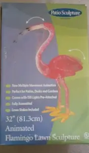 Animated Flamingo Lawn Sculpture 32" Tall..New