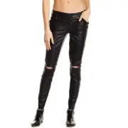 ONE Teaspoon Apollo Vegan Leather Pants Black Skinny Leg Jegging XS S