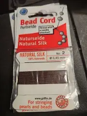 Silk Cord Griffin Beading Stringing Thread Dark Brown No. 2 0.45mm