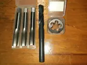 M16 x 2.0 RH HSS 3X Hand Tap set Taper Inter Bottom +1 1/2" OD die+tapping drill