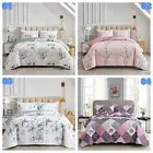 Floral Soft Quilted Coverlet Patchwork Comforter Queen Size Bedspread Bed Set AU