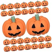 Kisangel 50pcs Pumpkin Decoration Accessories Pumpkin Decal Halloween Decoration Mini Fall Small Decorative Decor Resin Embellishment DIY Charms for Jewelry Making Bulk Orange Resin