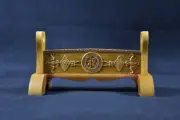 Wood Samurai Sword Stand Holder Katana Wakizashi Tanto Rack 福 Word Carved 1 Tier