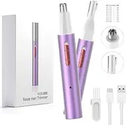 AHHFEI Rechargeable 2 in 1 Ear and Nose Hair Trimmer for Women, 2023 Professional Painless Eyebrow & Facial Hair Trimmer with Powerful Motor and Dual-Edge Blades Easy Cleansing