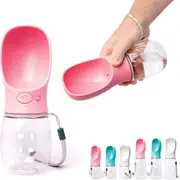 Zenify Dog Water Dispenser Bottle for Travel Portable No Spill Bag Backpack Gear Toy Gadget Puppy Dogs Pets Drinking Accessories Alternative to Foldable Outdoor Pet Water Bowl (350ml (S/M), Pink)