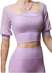 [Dressnu] Short Sleeve Breathable T-Shirt Sports Yoga V-Neck Running Exercise