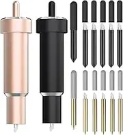 14 Pack Premium Fine Point Blade, 2 Housing & 12 Blades, Compatible with Cricut Maker 3/Maker/Explore 3/Explore Air 2/Air/One, Fine Point Blade Housing for Slicing Cuts Glitter Vinyl, Cardstock, Faux