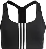 adidas Women's Plus Size Training Medium Support Better 3-Stripes Bra, Core Black, 3X