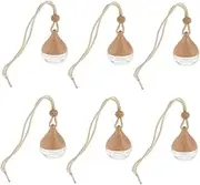 Mobestech 6Pcs Car Aroma Diffuser Clear Decorative Perfume Bottle for Aromatherapy Fresh Car Fragrance Lid for Lasting Scent for Car Interior and Spaces
