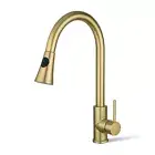 ACA Brushed Gold Pull Out Kitchen LaundryMixer Tap Swivel Spout Laundry Faucet