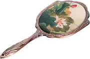 Handheld Mirror for Women Portable Makeup Mirror Metal Handle Vintage Style for Ladies 360° Rotation